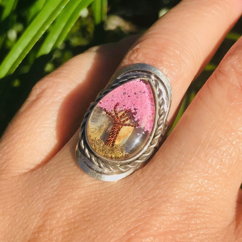 Peruvian Handmade Pink Tree Ring