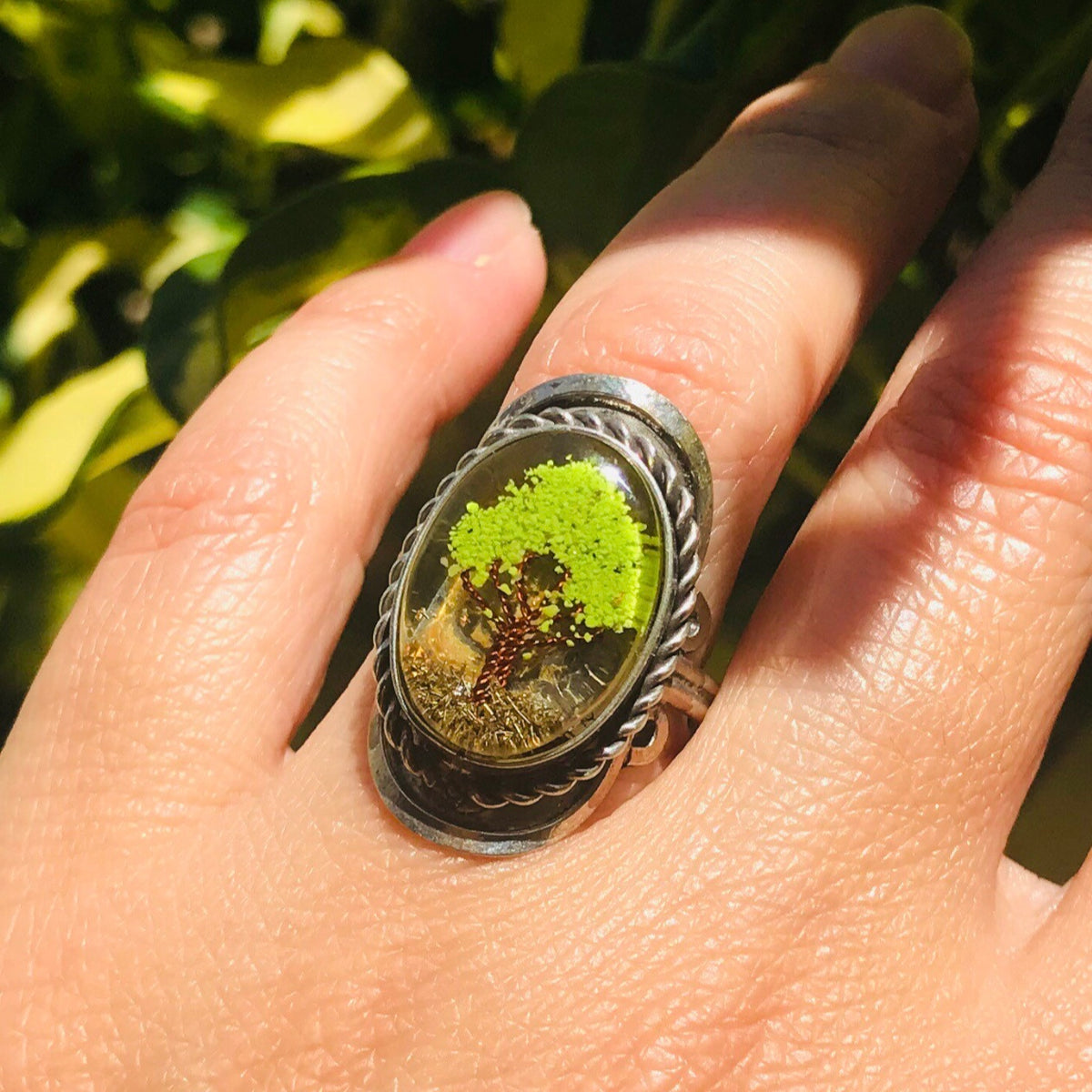 Peruvian Handmade Green Tree Ring